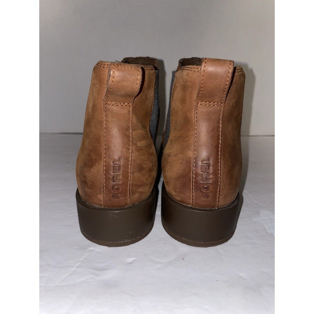 Sorel Waterproof Women's Emelie II Chelsea Bootie In Dark Amber/Tobacco Size 11 - Picture 2 of 13